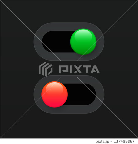 digital on and off slider button for mobile app 137489867