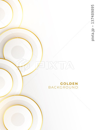 geometric style white golden circular shape background 137489895
