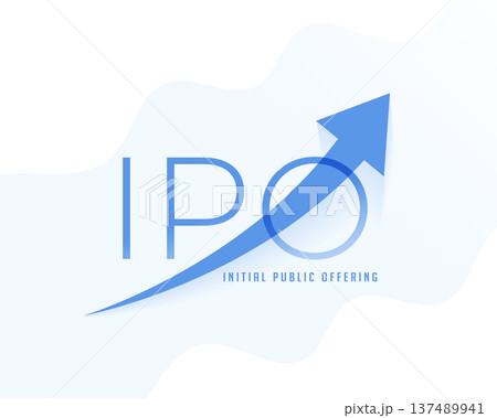 initial public offering ipo background with rising blue growth arrow initial public offering ipo background with rising blue growth arrow 137489941