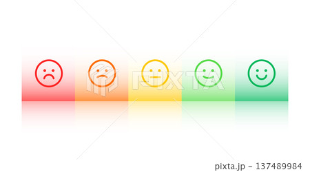 line style emoji mood meter scale for customer feedback or opinion 137489984