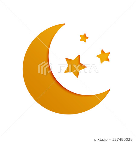 papercut style golden cloud and stars on white background papercut style golden cloud and stars on white background 137490029