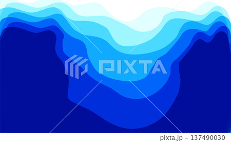 paper style abstract fluid curvy motion blue banner for presentation 137490030