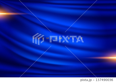 premium blue silk curtain backdrop with shiny effect 137490036