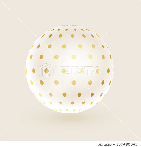 realistic round ball with golden dots design realistic round ball with golden dots design 137490045