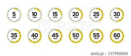 set of countdown timer deadline indicator symbol design 137490060