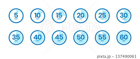 set of countdown timer watch sign with different minutes 137490061