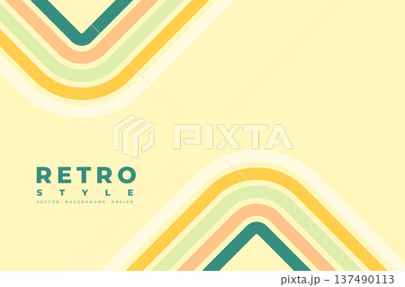 vintage style 60s colorful geometric line background 137490113