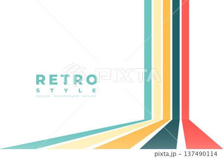 vintage style 70s perspective retro line background design 137490114