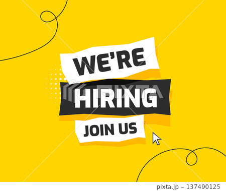 we are hiring yellow poster for corporate recruitment 137490125