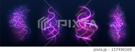 Magic smoke spell swirls, glowing light effects 137490160