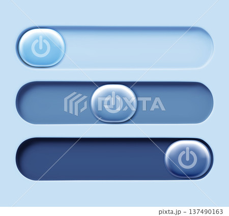 Blue toggle buttons set for user interface designのイラスト素材 [137490163 ...