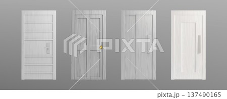 3d realistic wooden door with frame and handle 3d realistic wooden door with frame and handle 137490165