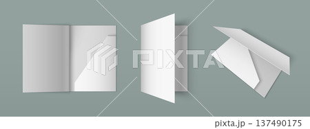 White paper folder mockup with pocket White paper folder mockup with pocket 137490175