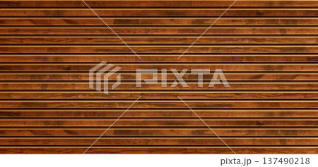Wooden planks pattern, horizontal wall panel 137490218