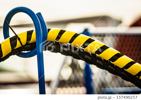 Hydraulic connections hoses in spiral wrap 137490257
