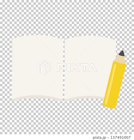 ノートと鉛筆のイラスト ノートと鉛筆のイラスト 137491007