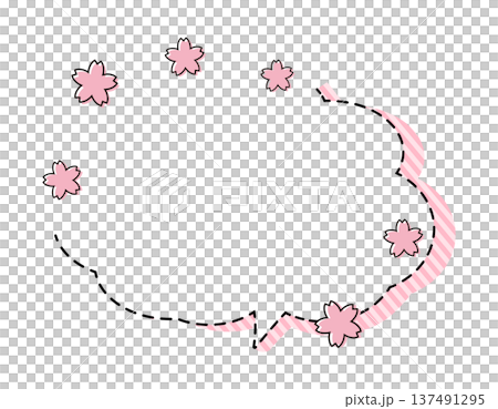Spring Headline Illustration Cherry Blossom Speech Bubble 137491295