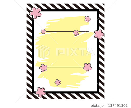 春の見出しイラスト　桜　ふきだし 137491301