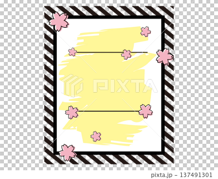春の見出しイラスト　桜　ふきだし 137491301