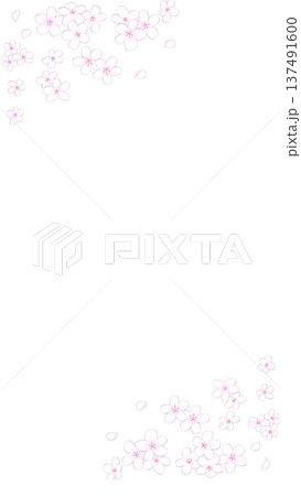 舞う桜のイラスト 舞う桜のイラスト 137491600