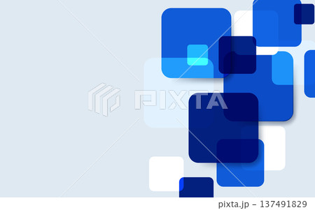 Blue squares overlap softly against a pale background 137491829