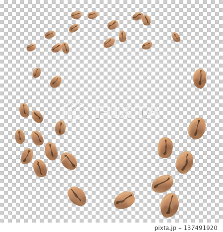 咖啡豆呈圓形排列的插圖 137491920