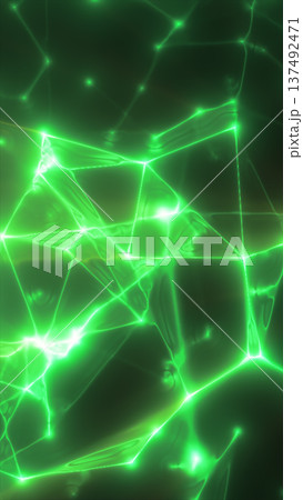 Abstract turquoise energy network with glowing nodes and connections, representing digital communication and data flow 137492471