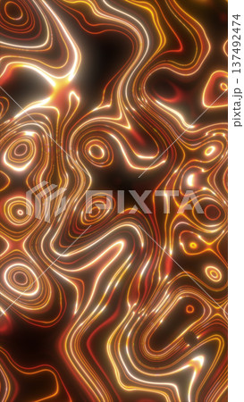Abstract molten amber and gold contour lines flowing like liquid topography, glowing neon waves on dark background for luxury tech design Abstract molten amber and gold contour lines flowing like liquid topography, glowing neon waves on dark background for luxury tech design 137492474