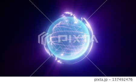 Bright blue plasma sphere with a radiant core and electric filaments, futuristic quantum energy background Bright blue plasma sphere with a radiant core and electric filaments, futuristic quantum energy background 137492476