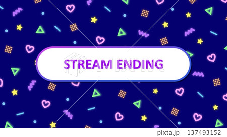 STREAM ENDING　カラフルなネオンのかわいい背景 137493152