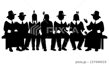 Black Solid Historical Conversation Set of Six on White Background Black Solid Historical Conversation Set of Six on White Background 137494019
