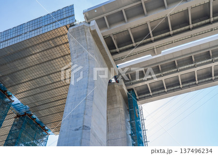 大阪府 工事中の新名神高速道路 高架橋 2026年2月 大阪府 工事中の新名神高速道路 高架橋 2026年2月 137496234