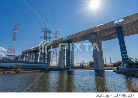 大阪府 工事中の新名神高速道路 高架橋 2026年2月 大阪府 工事中の新名神高速道路 高架橋 2026年2月 137496237