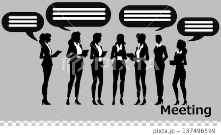 一位女商人正在開會的插圖 一位女商人正在開會的插圖 137496599