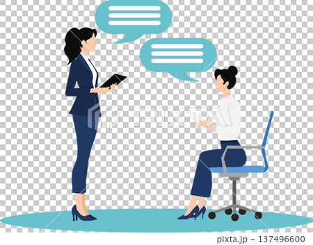 一位女商人正在開會的插圖 一位女商人正在開會的插圖 137496600