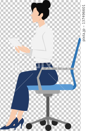 Illustration of a businesswoman having a meeting 137496601