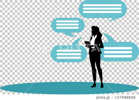 Illustration of a businesswoman having a meeting Illustration of a businesswoman having a meeting 137496608