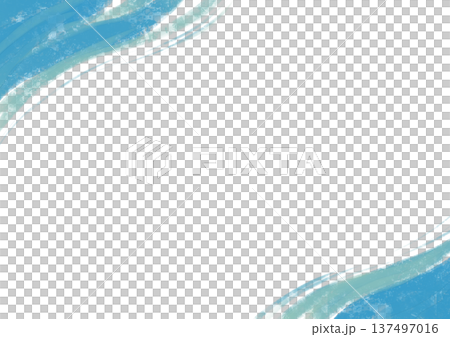 にじみ水彩の背景素材・水色のフレーム 137497016