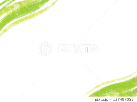 にじみ水彩の背景素材・緑のフレーム 137497053