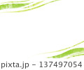 にじみ水彩の背景素材・緑のフレーム 137497054
