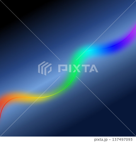 Abstract colorful wavy light lines on blue background. Dynamic motion flow Abstract colorful wavy light lines on blue background. Dynamic motion flow 137497093
