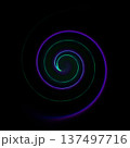 Neon spiral glow: a colorful, hypnotic ring pattern set against a dark background 137497716