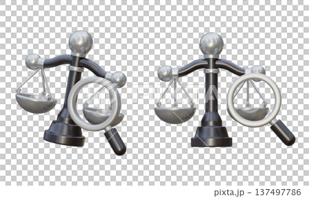 3D Rendering of Scales of Justice and Magnifying Glass for Legal Investigation Concept 3D Rendering of Scales of Justice and Magnifying Glass for Legal Investigation Concept 137497786