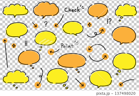 A set of hand-drawn pop speech bubbles and arrows A set of hand-drawn pop speech bubbles and arrows 137498020