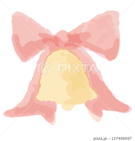 幼稚園・保育園向け 12月のやさしい水彩挿絵イラストシリーズ｜リボンベル(クリスマス) 137498097