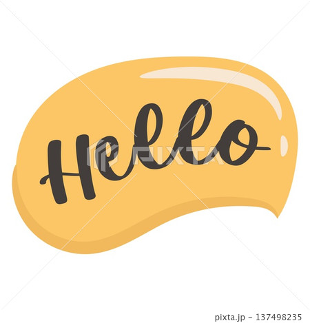 Colorful speech bubble sticker with hello greeting 137498235