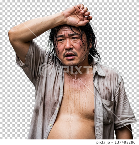 肥胖的長髮男子 137498296