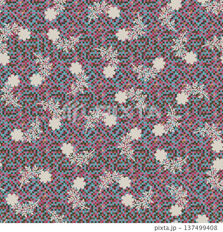 Minimalist Lemon Flower Pink Meadow Pattern Minimalist Lemon Flower Pink Meadow Pattern 137499408