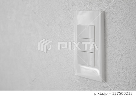Close-up of a white wall and switch 137500213