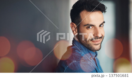Portrait, business and man in office on bokeh, startup company and workplace. Face smile, designer and professional employee, creative worker and happy entrepreneur on mockup space in Australia. Portrait, business and man in office on bokeh, startup company and workplace. Face smile, designer and professional employee, creative worker and happy entrepreneur on mockup space in Australia. 137501681
